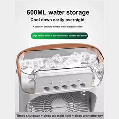 3 In 1 Air Humidifier Cooling USB Fan LED Night Light Water Mist Humidification Fan Spray Electric Fan