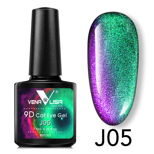 Venalisa 9D Gel Varnish Cat Eye Magic Chameleon Gel Varnish Nail Manicure Galaxy Starry Magnetic Multicolor 5ml Nail Gel Polish