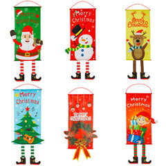 Christmas decorations Christmas couplets curtains Christmas banners pull flags Christmas curtains hanging flags window pendants