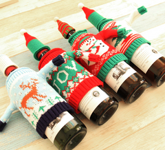 Knitted Christmas Bottle Set