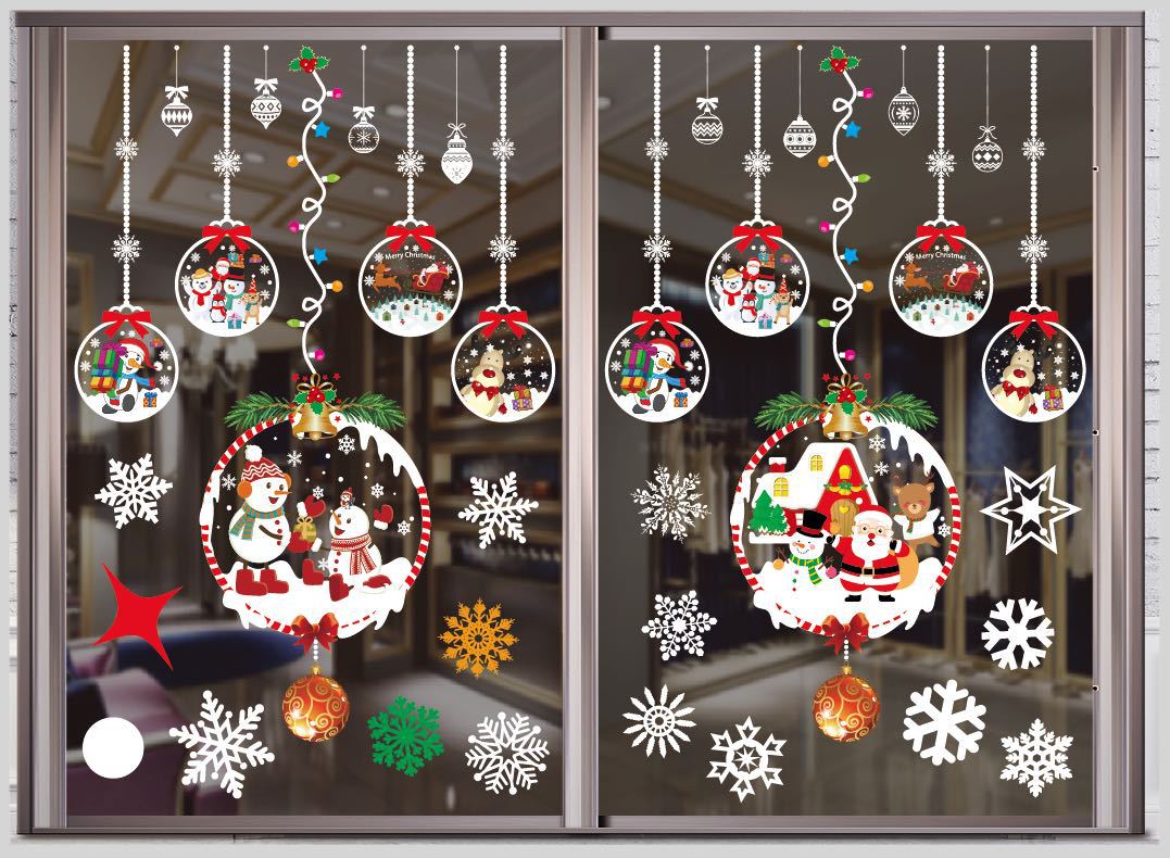 Christmas color window stickers