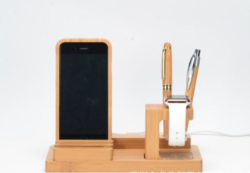 Kompatibel mit Apple, Bambus, Holz und mobiler Applewatch-Halterung, Lade-Holzhalterung, multifunktionaler flacher Handy-Basis