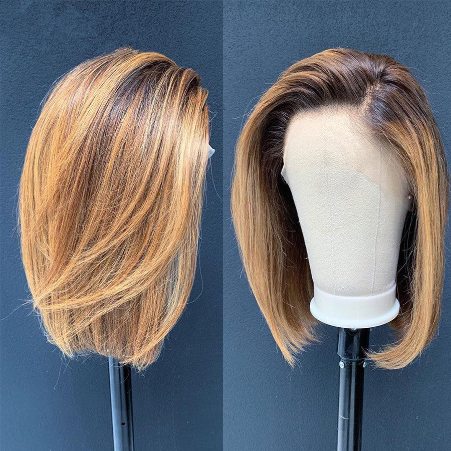 Side split color wig