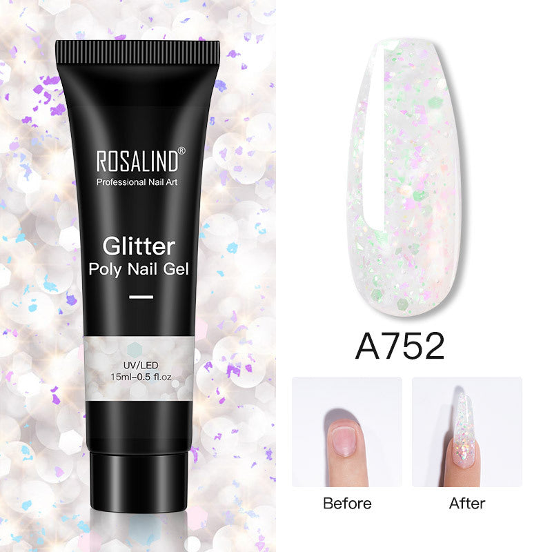 Glitter Poly Nail Gel Extension 15ml Gel Polish All For Manicure Poly Builder Gel Semi Permanent Soak Off Nail Art