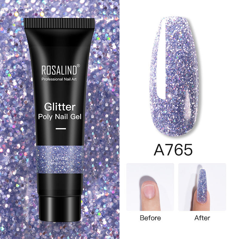 Glitter Poly Nail Gel Extension 15ml Gel Polish All For Manicure Poly Builder Gel Semi Permanent Soak Off Nail Art