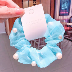 Mesh Pearl Large Intestine Hair Tie