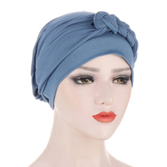 AliExpress New Side Braid Multicolor Soft Turban Hat Muslim Chemo Hat