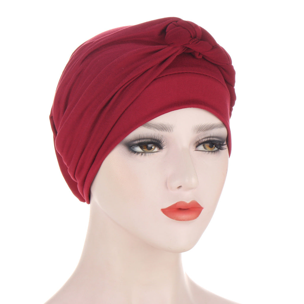 AliExpress New Side Braid Multicolor Soft Turban Hat Muslim Chemo Hat