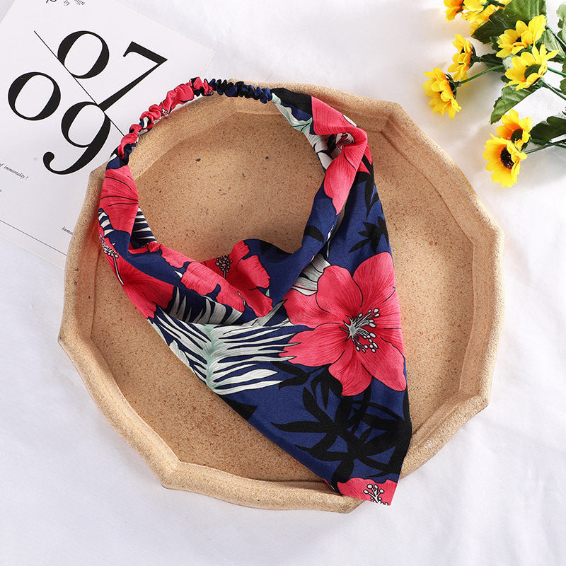 Pastoral Style Ladies Face Wash Hairband Baotou Triangle Scarf Hair Accessories