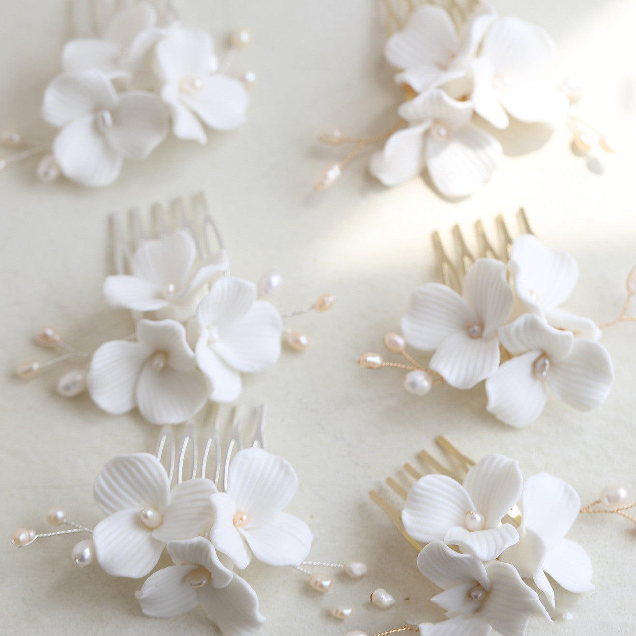 Ceramic Large Flower White Bridal Headdress