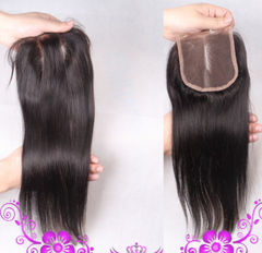 Straight Human Hair Curtain Hair Weft With Closure Wig Accessories Real Hair Block