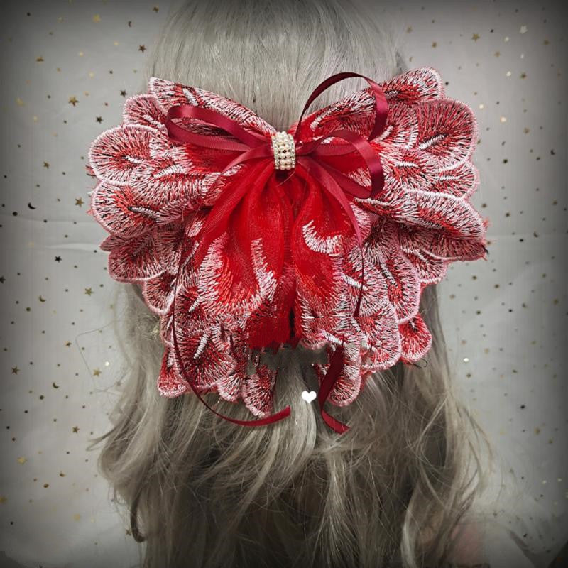 Japanese Soft Girl Lolita Sweet Bow Hairpin Ponytail Hairpin Female Top Clip Headdress