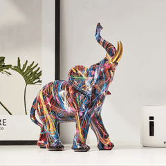 Abstract Graffiti Elephant Figurine