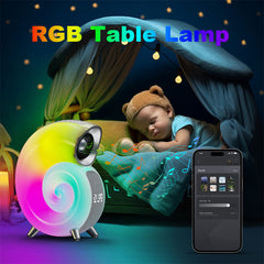 Conch Smart RGB Atmosphäre Licht Bluetooth Lautsprecher Wecker Wake-up Lampe Weiß Noise Maschine Für Schlaf Baby APP Steuerung