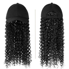 Women's Fashion Natural Headgear With Hat And Wig