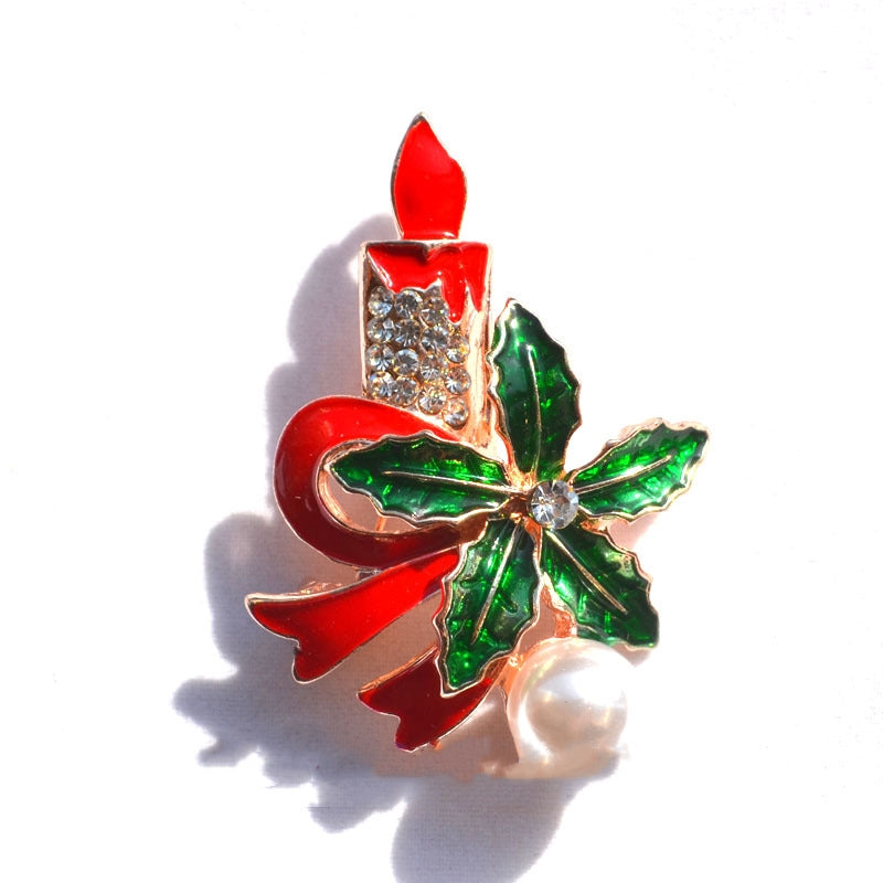 Christmas crystal brooch