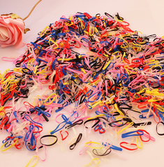 About 2,000 colorful children's baby colored rubber bands, hair band hair rope, head rope disposable rubber band