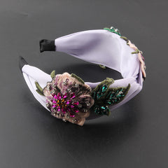 Fabric Wide-brimmed Fabric Diamond-embedded Flower Headband