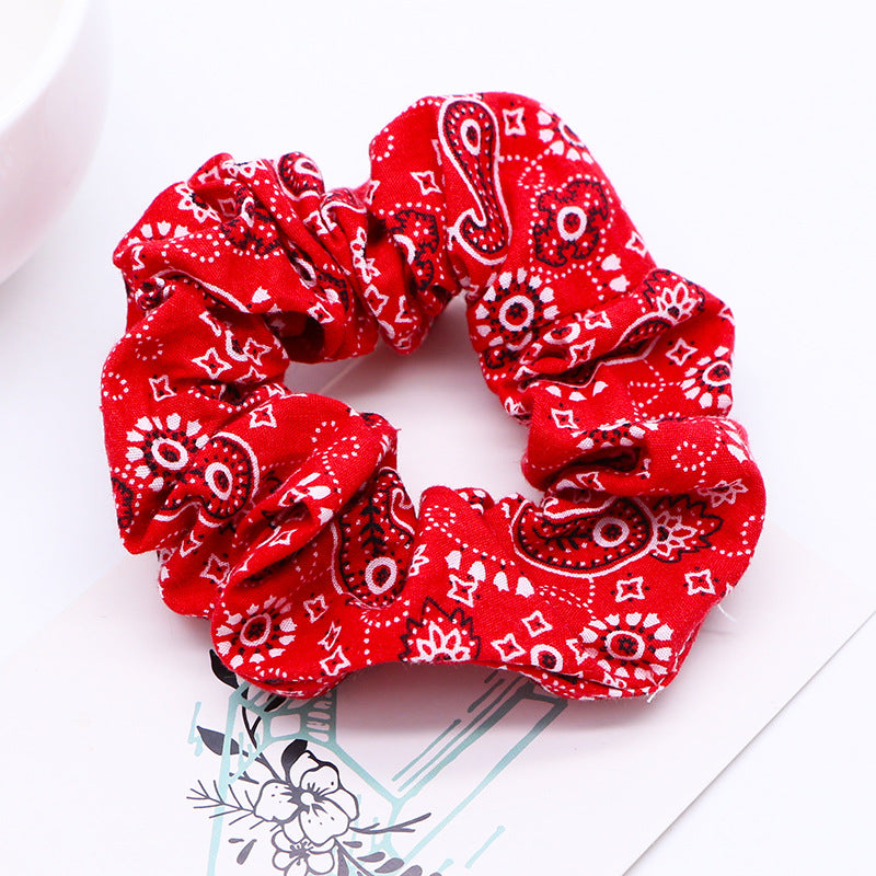 Large Intestine Hair Tie Foreign Trade Cashew Flower Ponytail Hair Tie