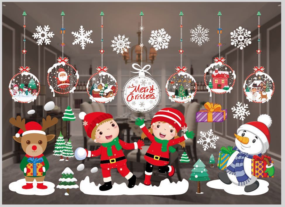 Christmas color window stickers