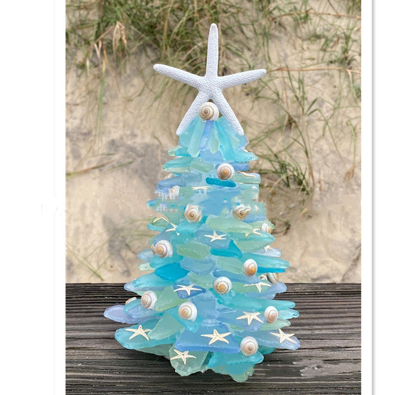 DIY Christmas Decoration Blue Christmas Tree Glass Creative Unique Decoration