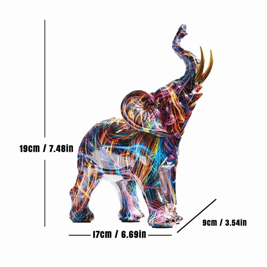 Abstract Graffiti Elephant Figurine