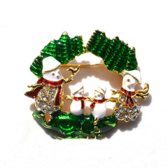 Christmas crystal brooch