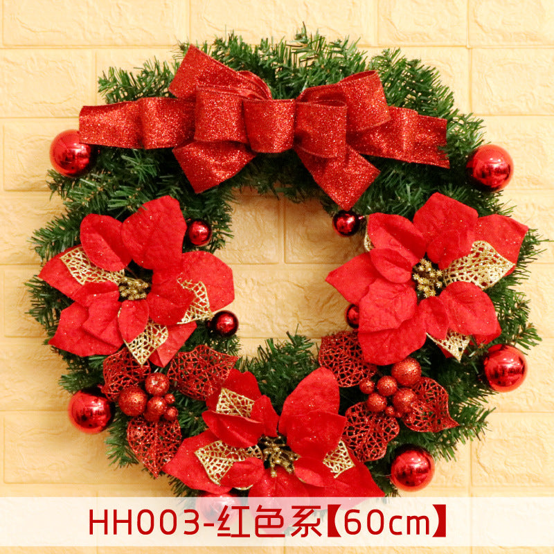 40 50 60CM Christmas Wreath Mince Rattan Ring Door Hanging Christmas Decorations, Christmas Wreath Window