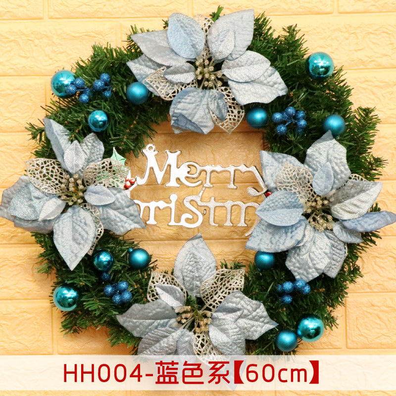 40 50 60CM Christmas Wreath Mince Rattan Ring Door Hanging Christmas Decorations, Christmas Wreath Window