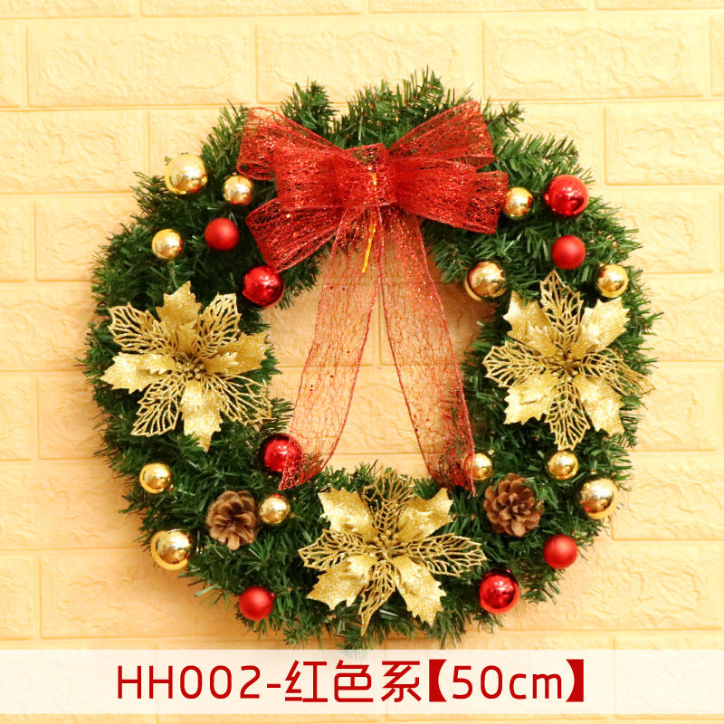 40 50 60CM Christmas Wreath Mince Rattan Ring Door Hanging Christmas Decorations, Christmas Wreath Window