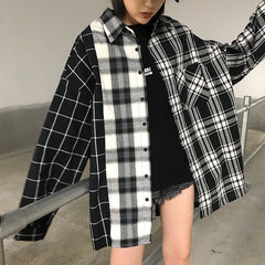 3 Colors Long Sleeve Plaid Blouse Shirt