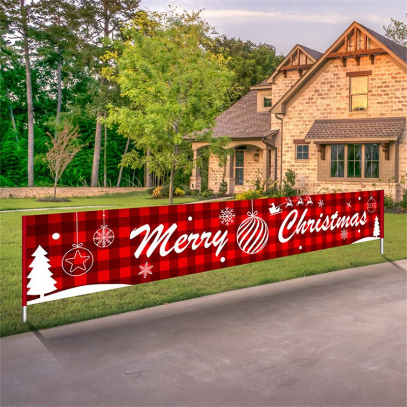 Christmas decorations Christmas couplets curtains Christmas banners pull flags Christmas curtains hanging flags window pendants