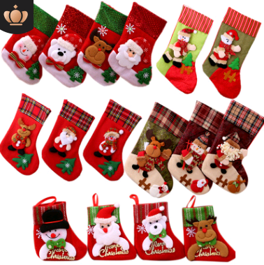 Weihnachtsdekorationen, Weihnachtsmann-Socken, Weihnachtsbaum-Anhänger, Weihnachtssocken, Geschenktüte, Weihnachtstüte