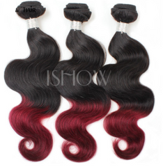 Xuchang real person wig Brazil hair curtain dice curtain wine red two-color body wave hair curtain one generation