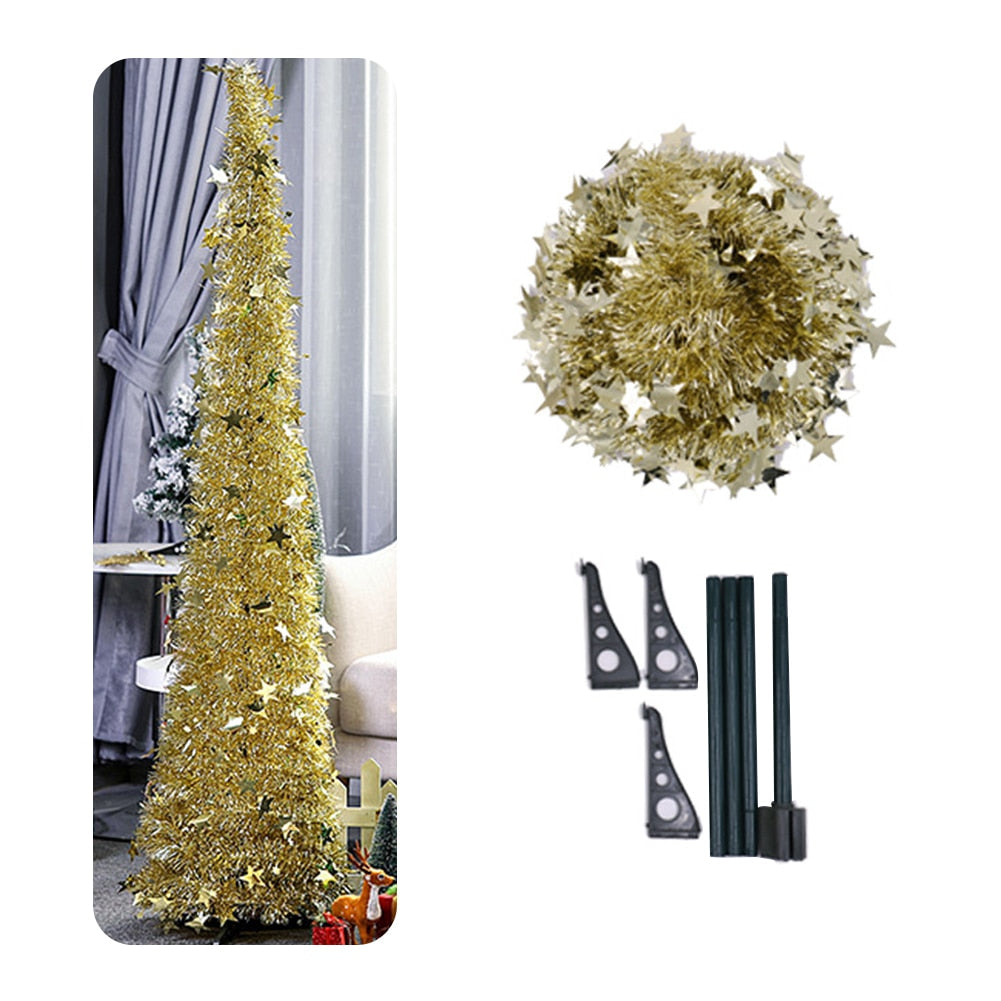 Artificial Tinsel Pop Up Christmas Tree with Stand Gorgeous Collapsible Artificial Christmas Tree for Christmas Decorations