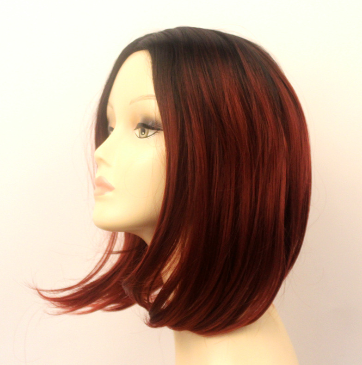 Wine red wave head chemical fiber hood