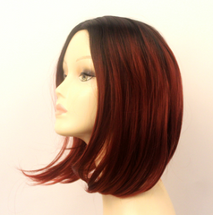 Wine red wave head chemical fiber hood