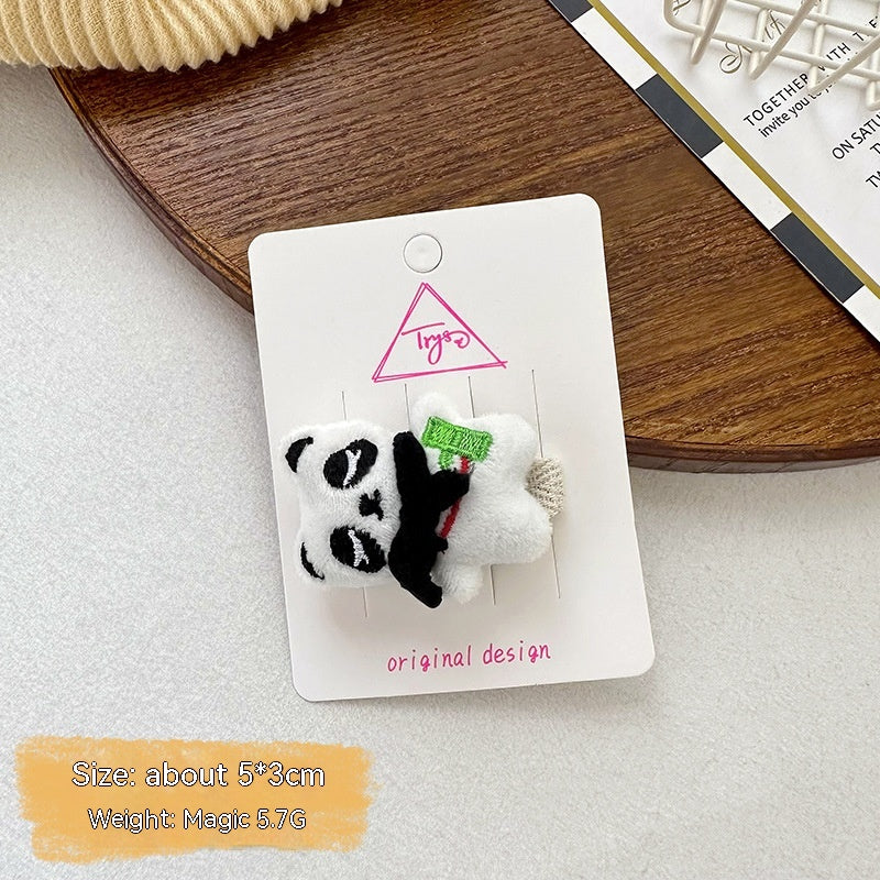 Cartoon Young Girl Panda Grip Cute Three-dimensional Doll Children's Headband