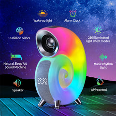 Conch Smart RGB Atmosphäre Licht Bluetooth Lautsprecher Wecker Wake-up Lampe Weiß Noise Maschine Für Schlaf Baby APP Steuerung