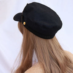 Herbst Und Winter Berets Frühling Neue Lolita Armee Lolita Design Minderheit Einfache Schwarz Hut Weiblichen Frühling