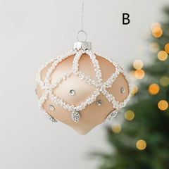 Glass Ball Drop Ball Hand Drawn Christmas Ball Christmas Tree Pendant