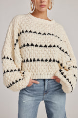 Breanne Beige Balloon Sleeve Sweater