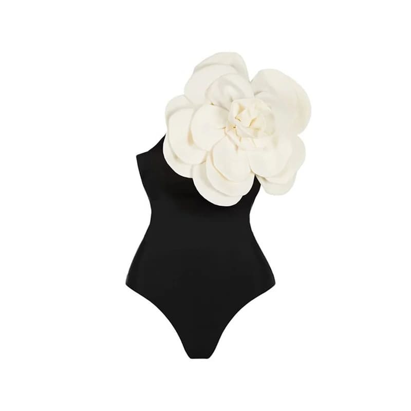 Flower Black Chick Beach Bodysuit