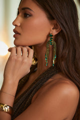 Chloe Emerald Rhinestone Drop Earrings