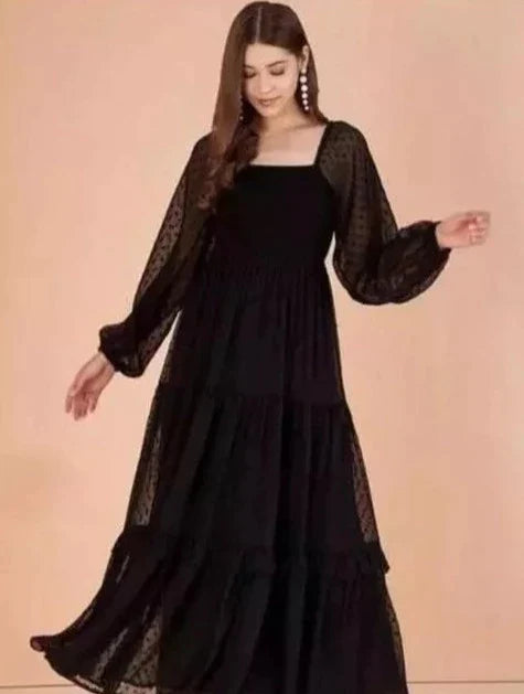 Black Rose Full Sleeves Dress