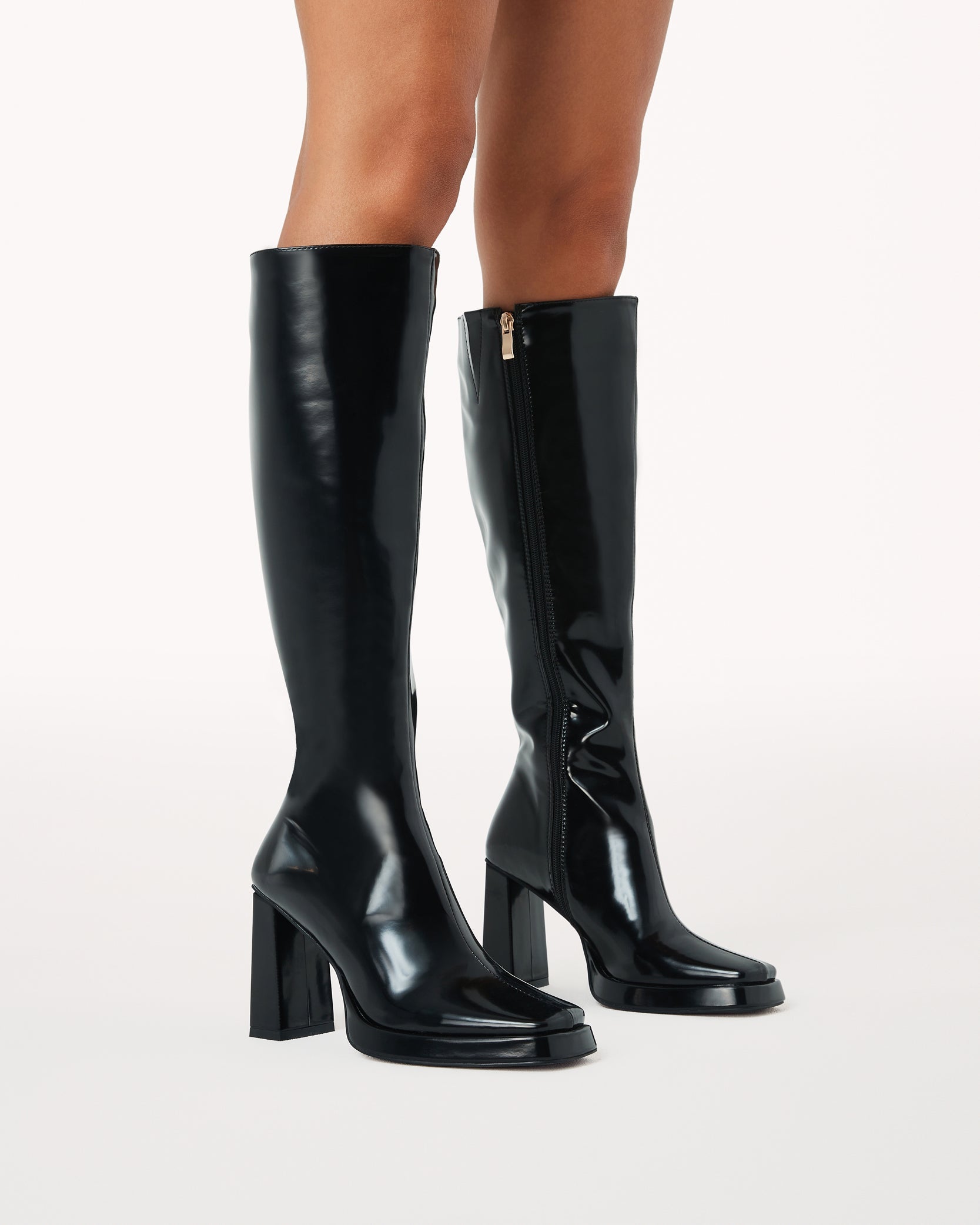 Billini Lorelai Black Semi Patent Boot