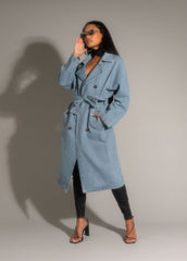 Cassis Denim-Trenchcoat in heller Waschung