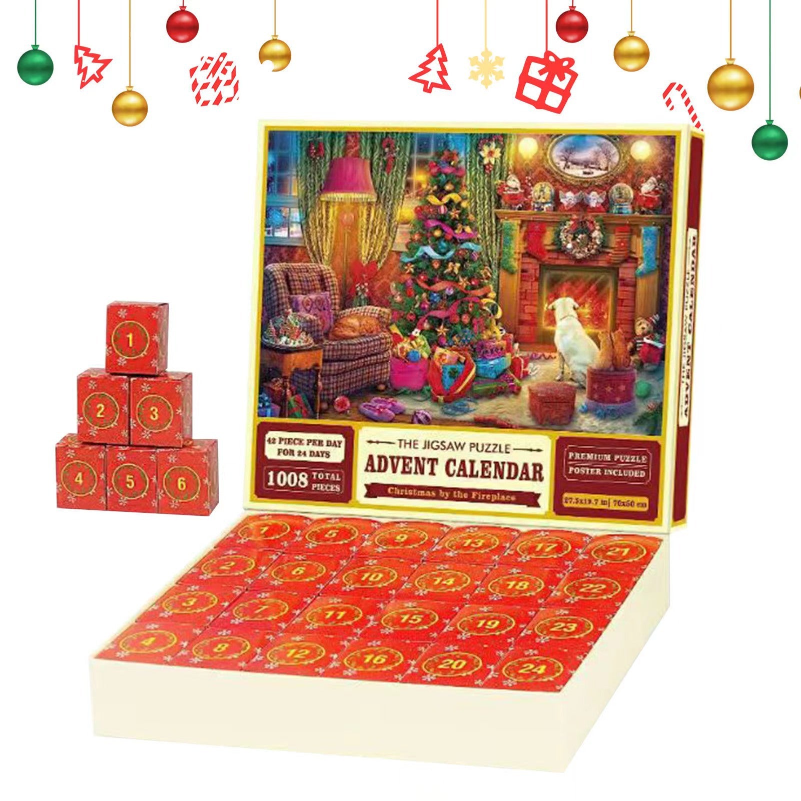 24 Grid Christmas Advent Calendar 1008 Pieces Christmas Puzzle