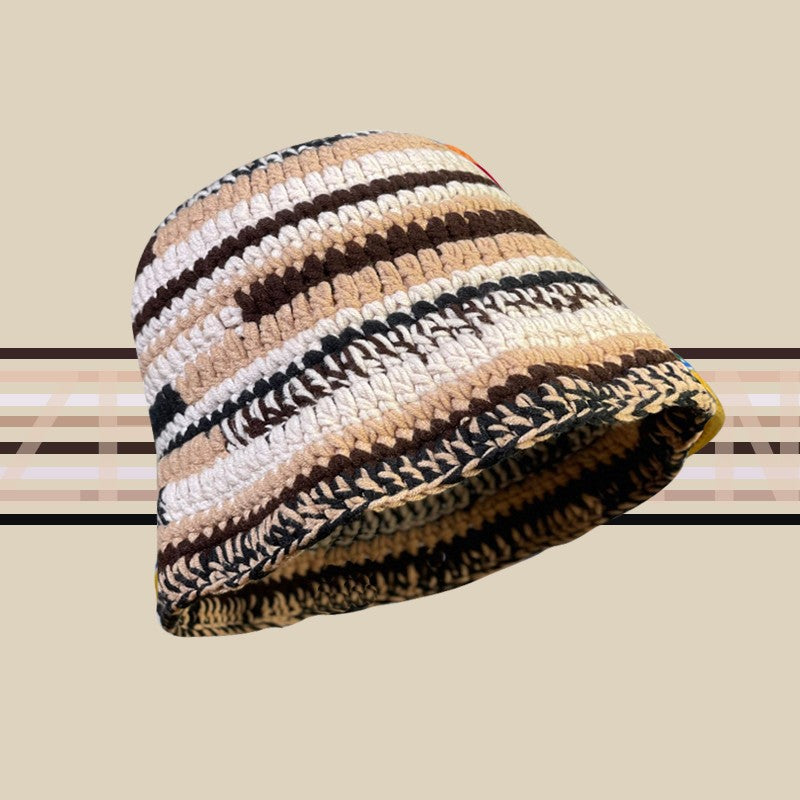 Color Handmade Striped Knitted Hat Children