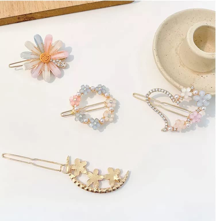 Floral Golden Hair Clips